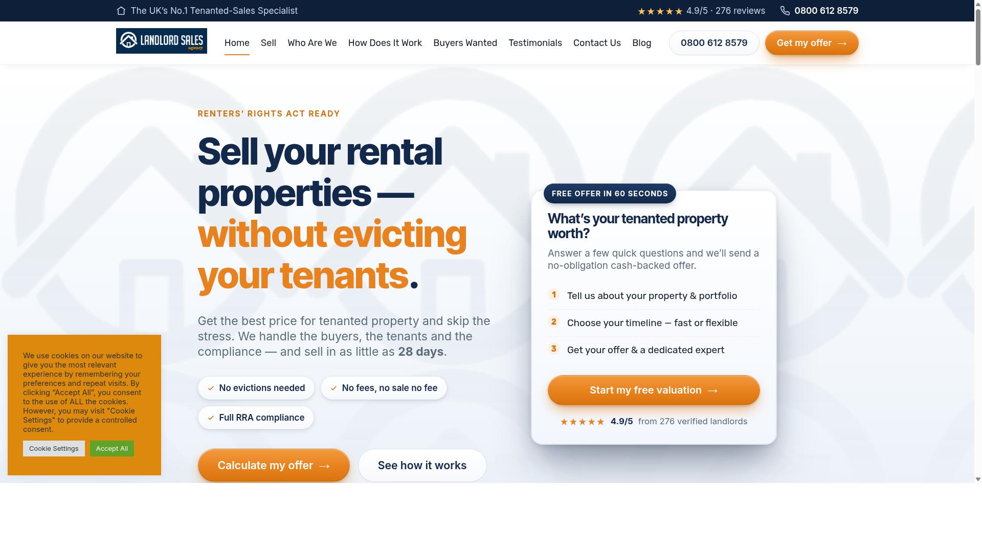 Landlord Sales Agency website